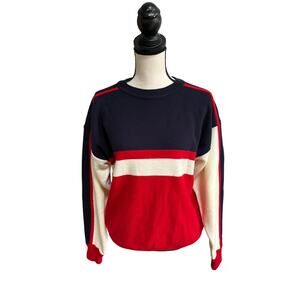Vintage Incline Sport Ski Sweater Red Navy Cream Colorblock Men’s M 80s